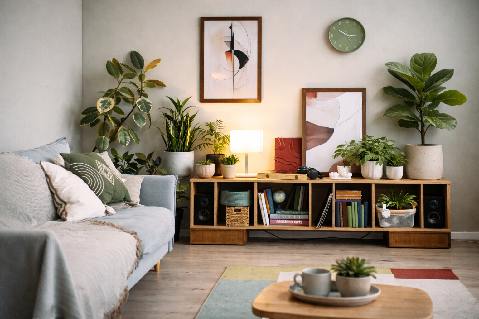 ภาพไลฟ์สไตล์การจัดมุมต้นไม้ในบ้าน